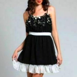Peoples Market Women's Black White Floral Ruffles Design Dress Size Small NEW